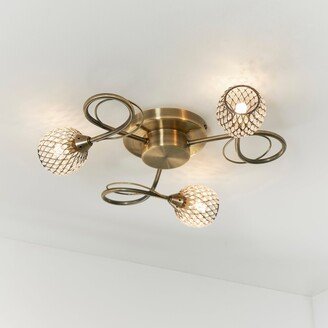 Vogue Lighting Vogue Malden 3 Light Flush Ceiling Fitting Brown