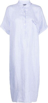 Shortsleeved Linen Midi Shirtdress