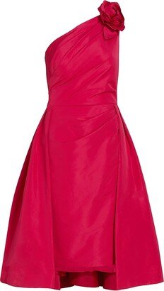 Rose One-Shoulder Midi-Dress