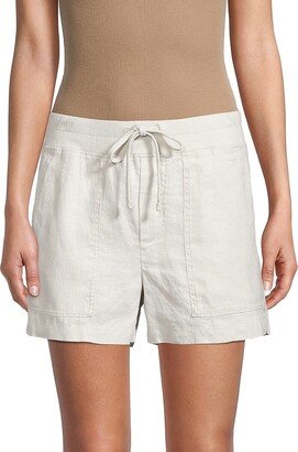 Drawstring Linen Shorts-AB