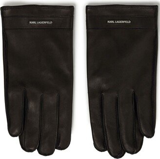 K/Essential embroidered leather gloves