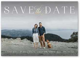 Save The Date Cards: Elegant Type Save The Date, White, 5X7, Matte, Signature Smooth Cardstock, Square