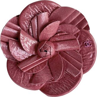 Camélia leather pin & brooche-AA