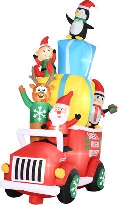 9' Inflatable Santa Claus Driving Christmas Blow-Up Outdoor Display