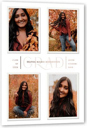 Graduation Announcements: Focus Grad Graduation Announcement, White, Rose Gold Foil, 5X7, Matte, Personalized Foil Cardstock, Square