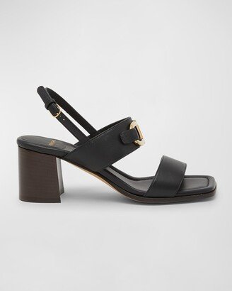 Lou Leather Gancio Slingback Sandals-AA