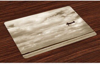 Vintage-Like Airplane Place Mats, Set of 4