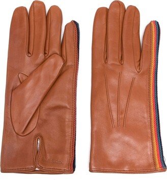 Artist Stripe trim leather gloves-AA