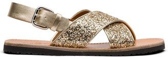 Glitter-Effect Slingback Sandals