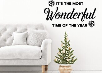 It's The Most Wonderful Time Of Year Snowflakes |Christmas Decal|Living Room Wall Decor|Wall Decal|Wall Lettering