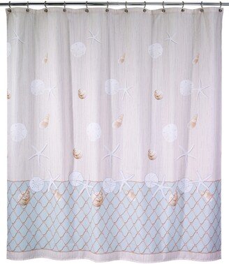 Seaglass Seashell and Netting Shower Curtain, 72