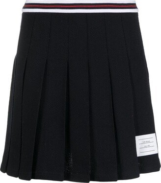 Pleated Cotton Miniskirt