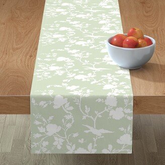 Table Runners: Ames Chinoiserie Silhouette Table Runner, 90X16, Green