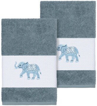 Quinn Embellished Hand Towel - Set of 2 - Teal