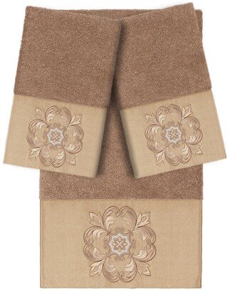 Alyssa 3-Piece Embellished Towel - Latte