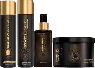 Dark Oil Shampoo, Conditioner, Mask and Styling Oil Regime Bundle