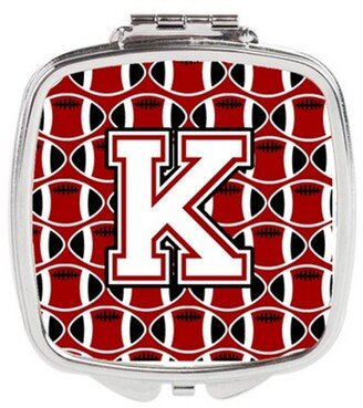 CJ1082-KSCM Letter K Football Cardinal & White Compact Mirror