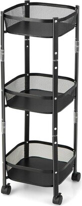 3-Tier Rotating 1-Second folding Storage Rack Metal Rolling