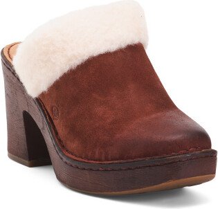 TJMAXX Leather Shearling Lined Clogs For Women