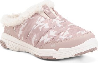 Wide Width Anise Camo Print Sherpa Lined Clogs for Women