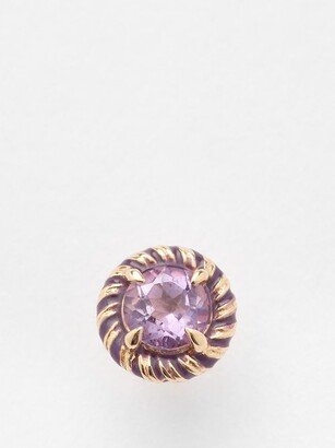 Amethyst & 14kt Gold Single Earring