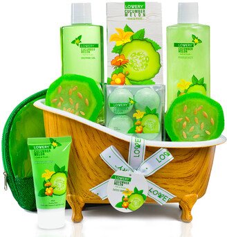 Lovery Home Spa Gift Set - Aromatherapy Kit - Natural Cucumber & Organic Melon - 12 pc