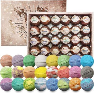 Purelis Bath Bombs 24 Pack. Natural Moisturizing Refreshing Ingredients Essential Oil Bath Bombs Gift Gift Set.