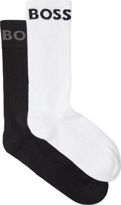 Logo-intarsia Cotton-blend Socks