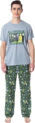 Marvel Mens' Loki Mens' Glorious Purpose Character Sleep Pajama Set (Large) Multicoloured