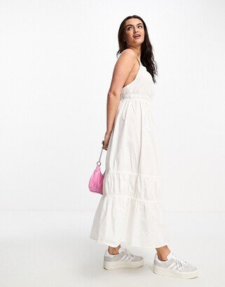 cross back maxi dress in white