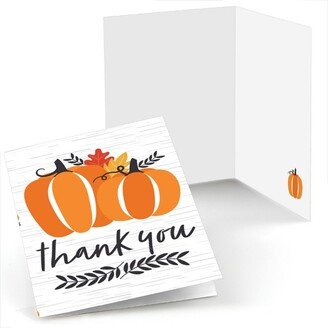 Big Dot of Happiness Fall Pumpkin - Halloween or Thanksgiving Party Thank You Cards (8 count)