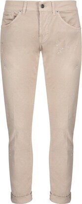 Button Detailed Straight Leg Jeans-AO