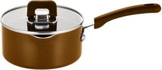 3.7Qt Sauté Pan with Lid - Non-Stick Stylish Kitchen Cookware with Foldable Knob (Brown)