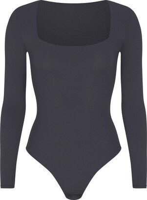 Fits Everybody Long Sleeve Square Neck Bodysuit | Graphite