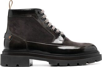 Lace-Up Patent-Leather Boots