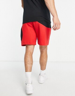 Color Clash colorblock shorts in black