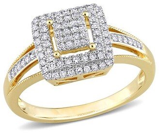 10K 0.25 Ct. Tw. Diamond Square Cluster Ring