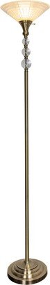 Alaris Orb Art Glass Antique-like Brass Torchiere Floor Lamp