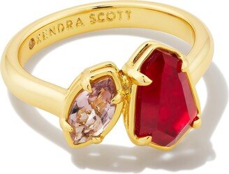 Alexandria Cocktail Ring Gold Cranberry Mix 6