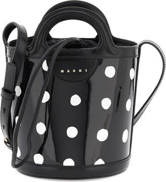 Patent Leather Tropicalia Bucket Bag With Polka-dot Pattern-AA