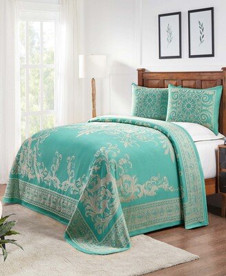 Adalie Vintage-like Medallion All-Season Jacquard 2-Piece Bedspread Set, Twin