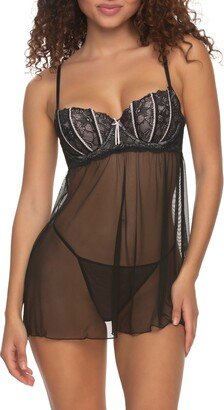 Wish Underwire Babydoll Chemise & G-String Set