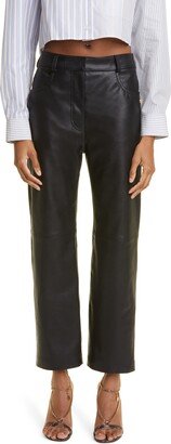 Faux Leather Five-Pocket Pants