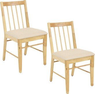 Sunnydaze Decor Sunnydaze Wooden Slat-Back Dining Chairs with Cushions