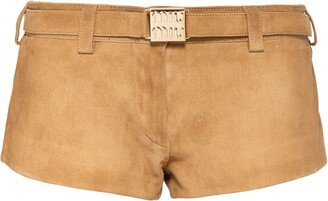 Belted Suede Shorts