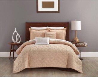 Queen Riayn 9pc Bed in a Bag Comforter Set Blush - Chic Home Designs