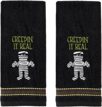 2pc Creepin It Real Hand Towel Black