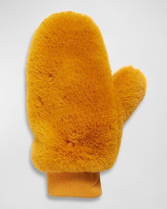 Le Mink Faux Fur Mittens