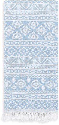 100% Turkish Cotton Sea Breeze Pestemal Beach Towel - Sky Blue