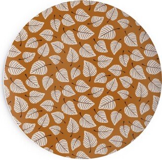 Salad Plates: Falling Leaves - Terracotta Salad Plate, Orange